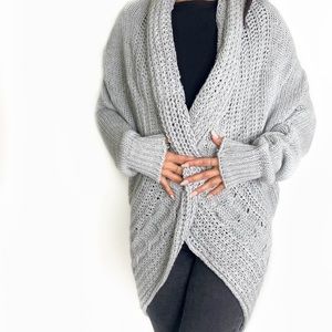 Grey knit cardigan